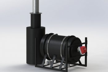 Incinerator cu încărcare laterală și vatră rotativă